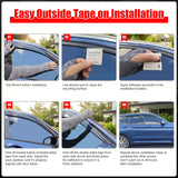 2025-2026 Mazda CX-70 & 2024-2026 CX-90 Tape-on Window Visors Sun Shades Vent Rain Guards Deflectors Acrylic Smoke/Tinted 4PCS