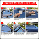2018-2023 Hyundai Kona Tape-on Window Visors Sun Shades Vent Rain Guards Deflectors Acrylic Smoke/Tinted 4PCS