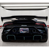 AP Style Dry Carbon Fiber Rear Wing with Base Panel for Lamborghini Huracan LP580 LP610 EVO
