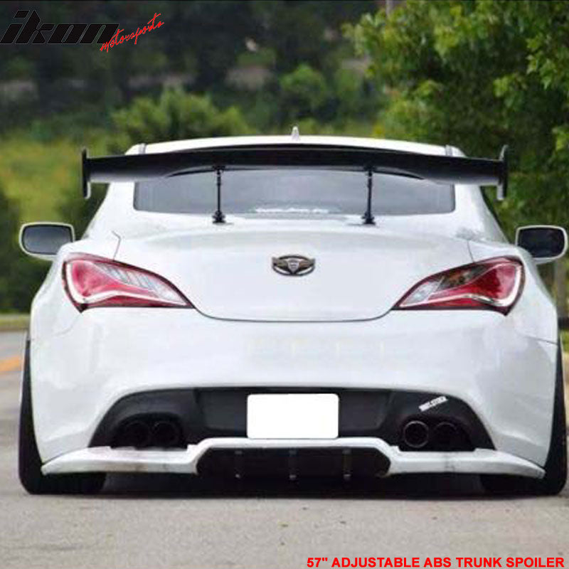 Dodge 57" Unpainted GT Style Adjustable Rear Trunk Spoiler Wing ABS