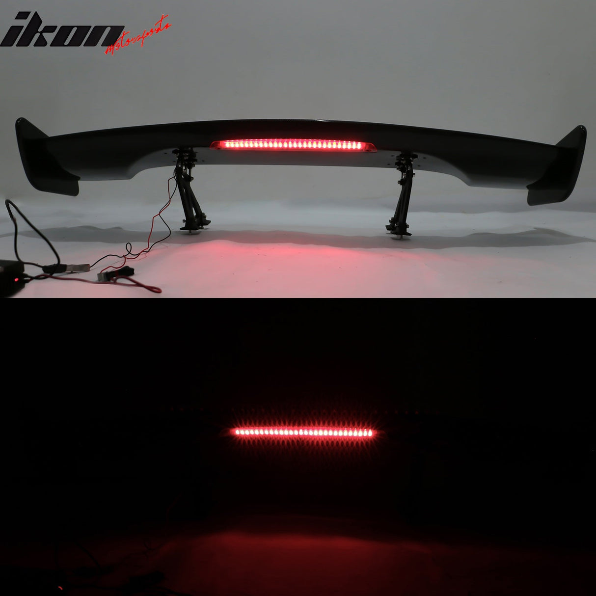 Universal JDM GT Style Carbon Fiber Print Trunk Spoiler ABS w/ Light