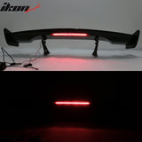 Universal JDM GT Style Carbon Fiber Print Trunk Spoiler ABS w/ Light