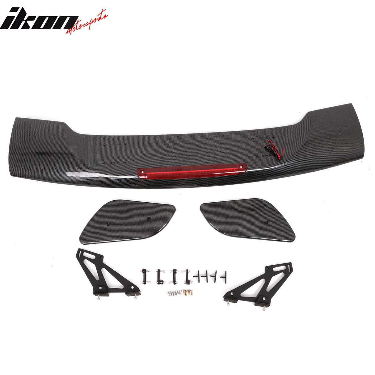 Universal JDM GT Style Carbon Fiber Print Trunk Spoiler ABS w/ Light