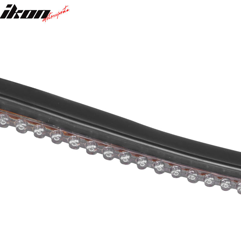 Universal M3 Style Unpainted Rear Trunk Lip W/ Tail LED Brake Light PU