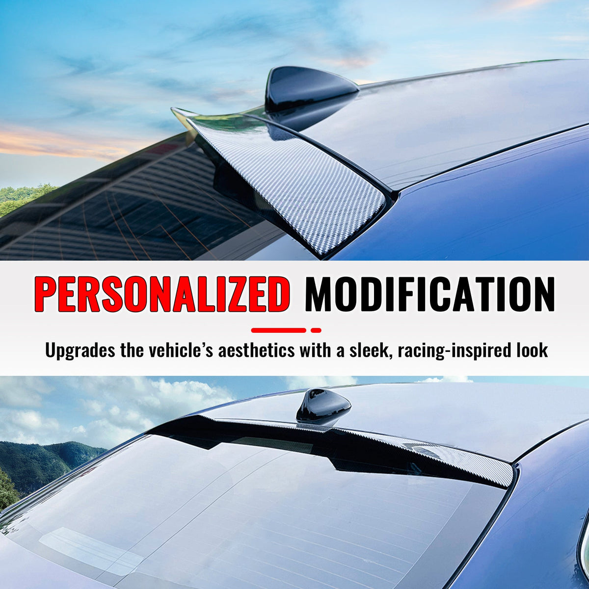 2017-2026 Alfa Romeo Giulia V Style Rear Roof Spoiler Carbon Fiber Print ABS