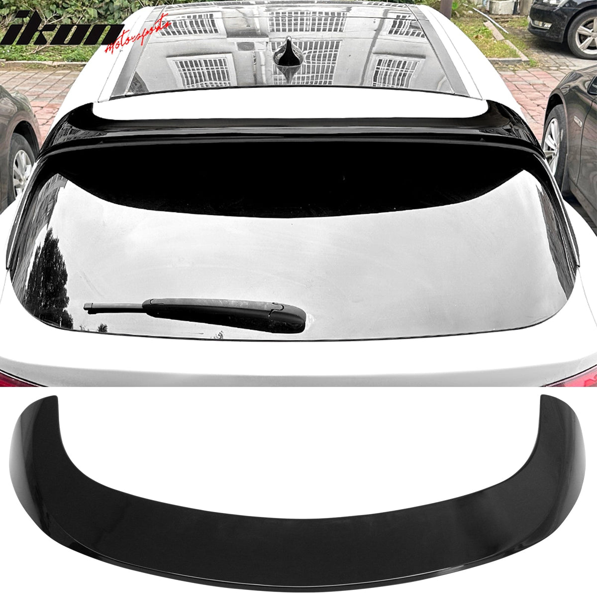 2017-2026 Alfa Romeo Stelvio Gloss Black IKON Style Rear Roof Spoiler Wing Lip ABS