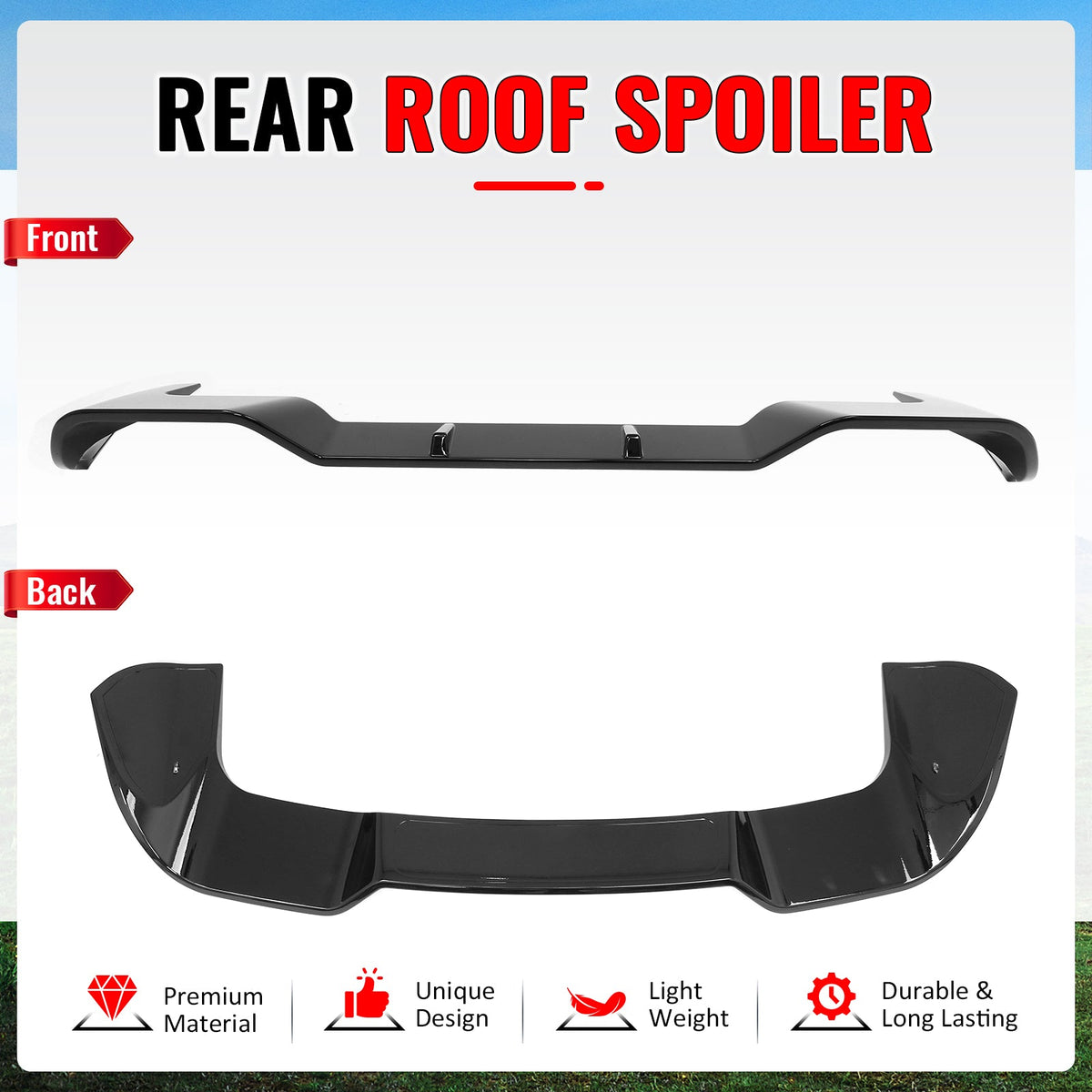 2019-2026 BMW G05 X5 IKON Style Gloss Black ABS Rear Window Roof Spoiler Wing