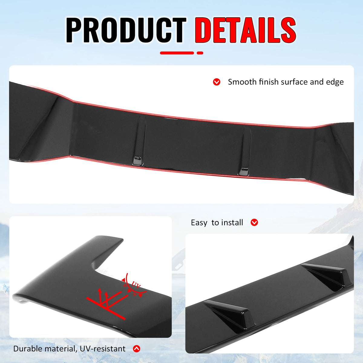 2019-2026 BMW G05 X5 IKON Style Gloss Black ABS Rear Window Roof Spoiler Wing