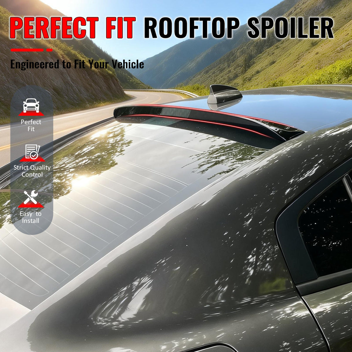 2011-2023 Dodge Charger Gloss Black Roof Spoiler Rear Window Wing Lip ABS