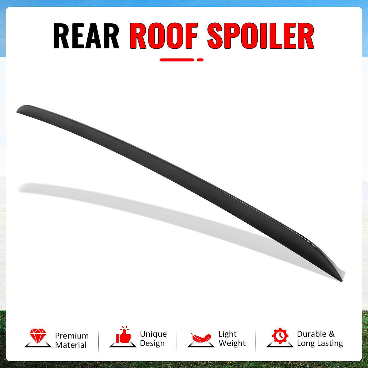 2011-2023 Dodge Charger Gloss Black Roof Spoiler Rear Window Wing Lip ABS