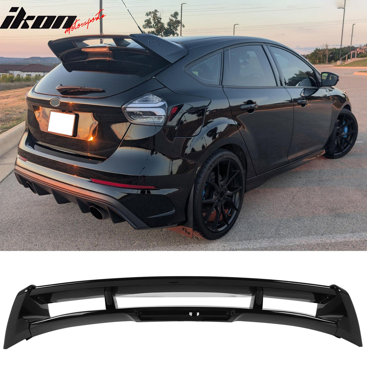 Roof Spoiler for Ford Focus Hatchback 5-Door 2012-2018 RS Style Gloss Black ABS