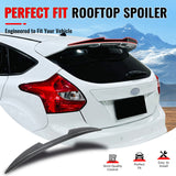 2013-2018 Ford Focus ST Rear Roof Window Spoiler Wing Exterior Auto Parts V Style Painted Carbon Fiber Print ABS Plastic