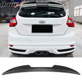 2013-2018 Ford Focus ST Rear Roof Window Spoiler Wing Exterior Auto Parts V Style Painted Carbon Fiber Print ABS Plastic
