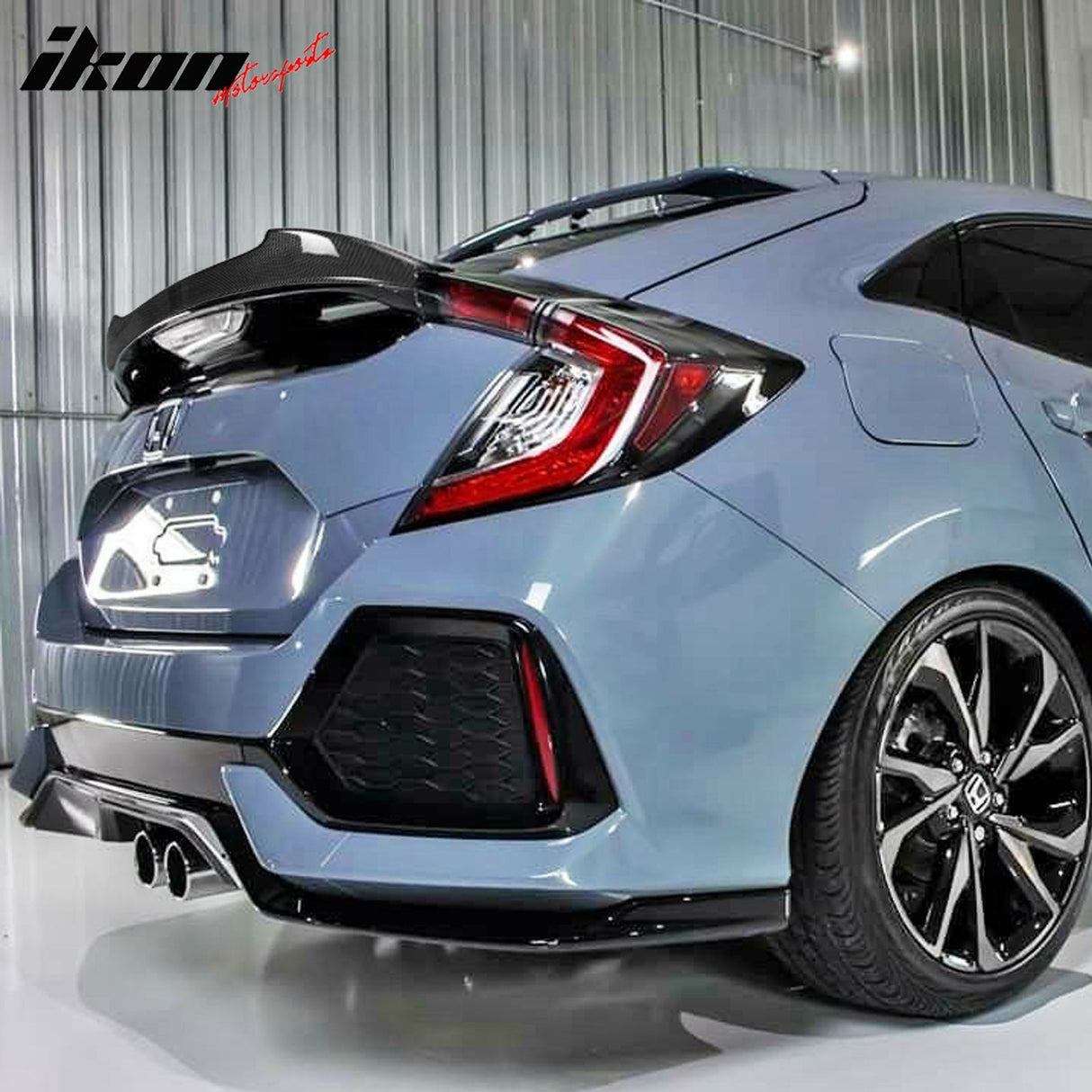2017-21 Honda Civic X Hatchback V Style Rear Spoiler Wing Carbon Fiber