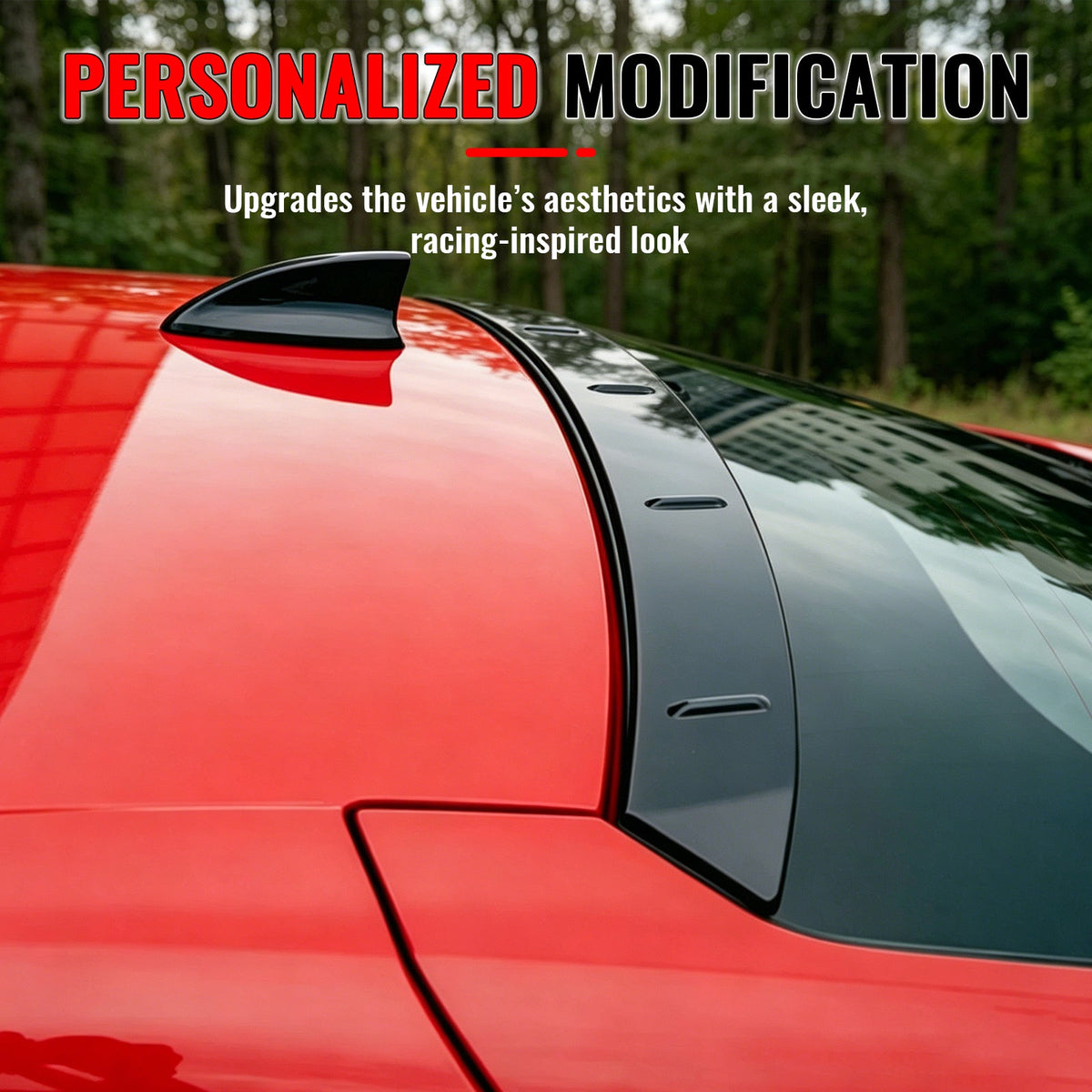 2022-2026 Honda Civic FL Type R Hatchback V Style Roof Spoiler Carbon Fiber Print ABS