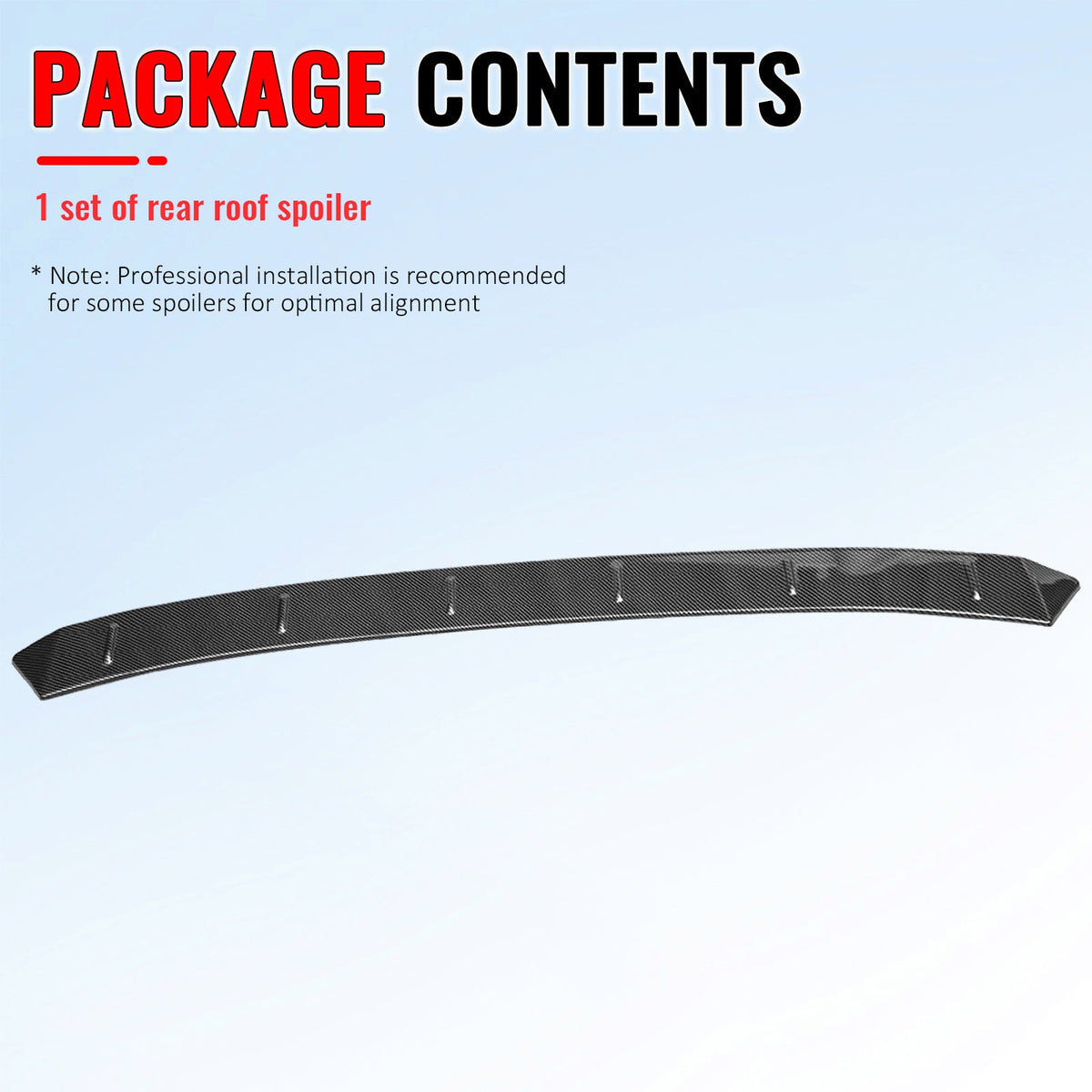 2022-2026 Honda Civic FL Type R Hatchback V Style Roof Spoiler Carbon Fiber Print ABS