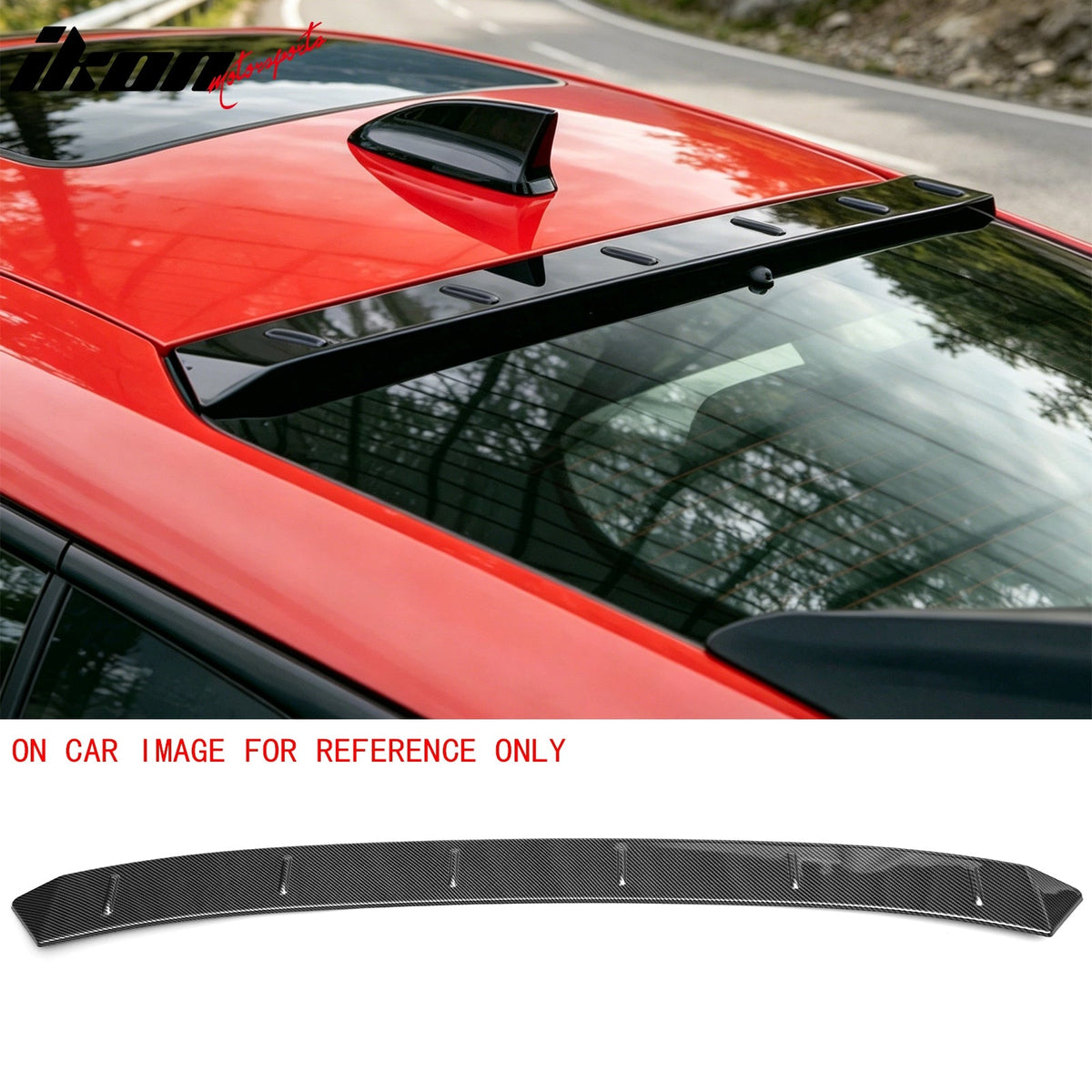 2022-2026 Honda Civic FL Type R Hatchback V Style Roof Spoiler Carbon Fiber Print ABS