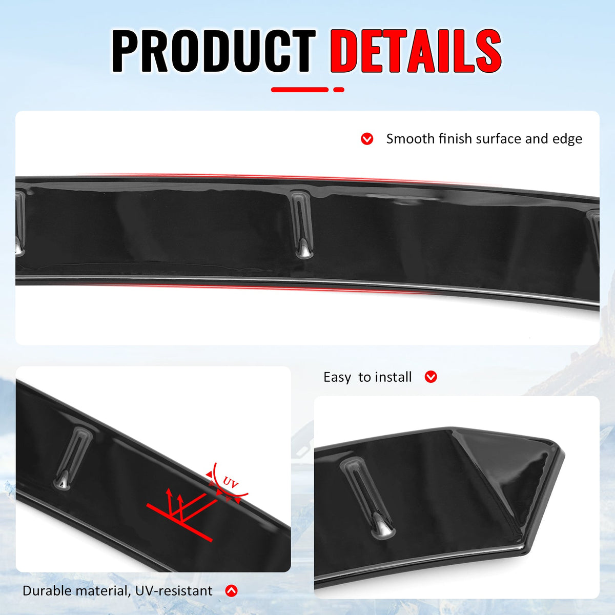 2022-2026 Honda Civic FL Type R Hatchback V Style Roof Spoiler Gloss Black ABS