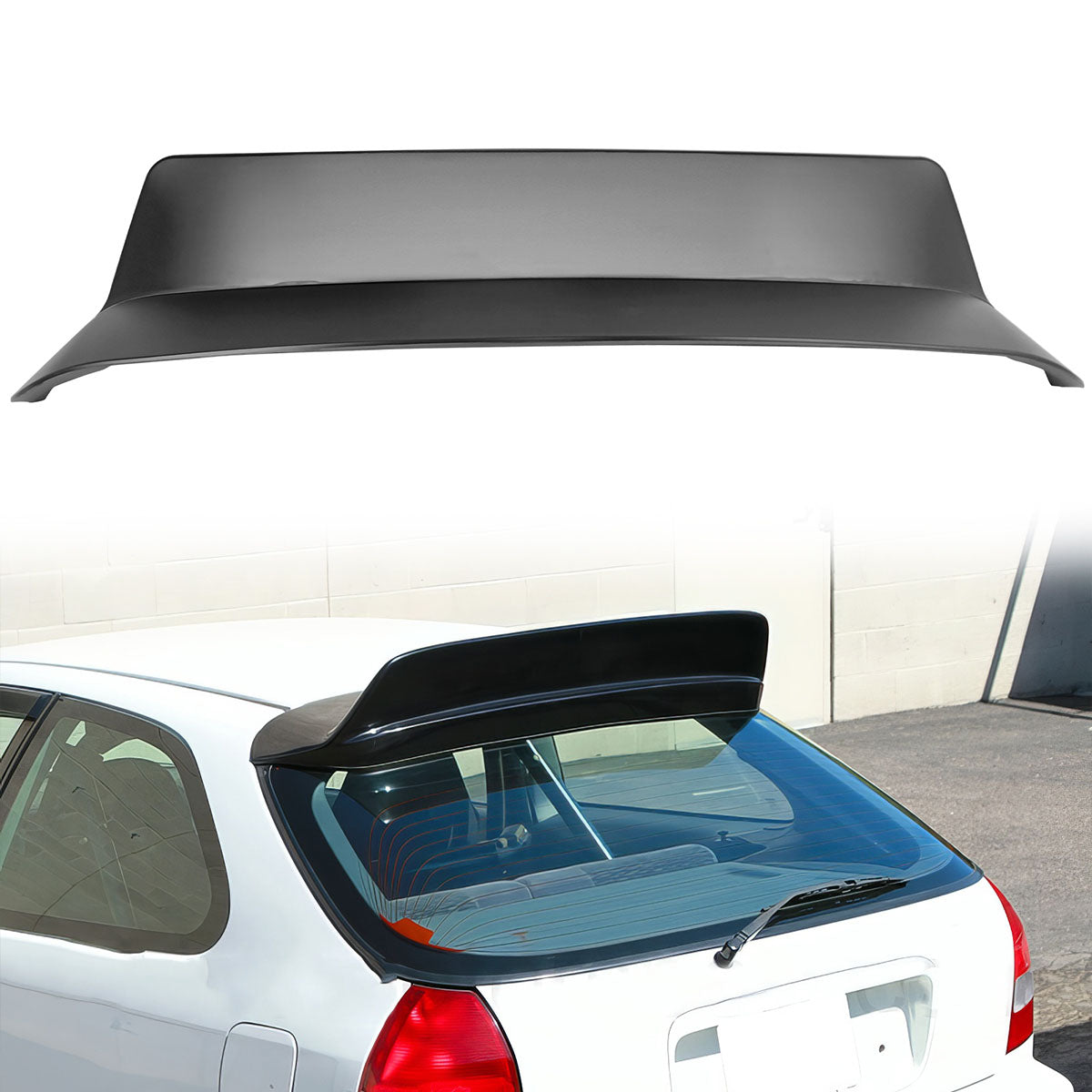 Roof Spoiler for Honda Civic Hatchback 1996-2000 2 Door BYS Duckbill Unpainted