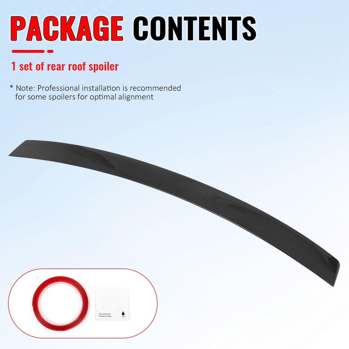 2012-2017 Hyundai Accent Sedan 4-Door Gloss Black Roof Spoiler ABS