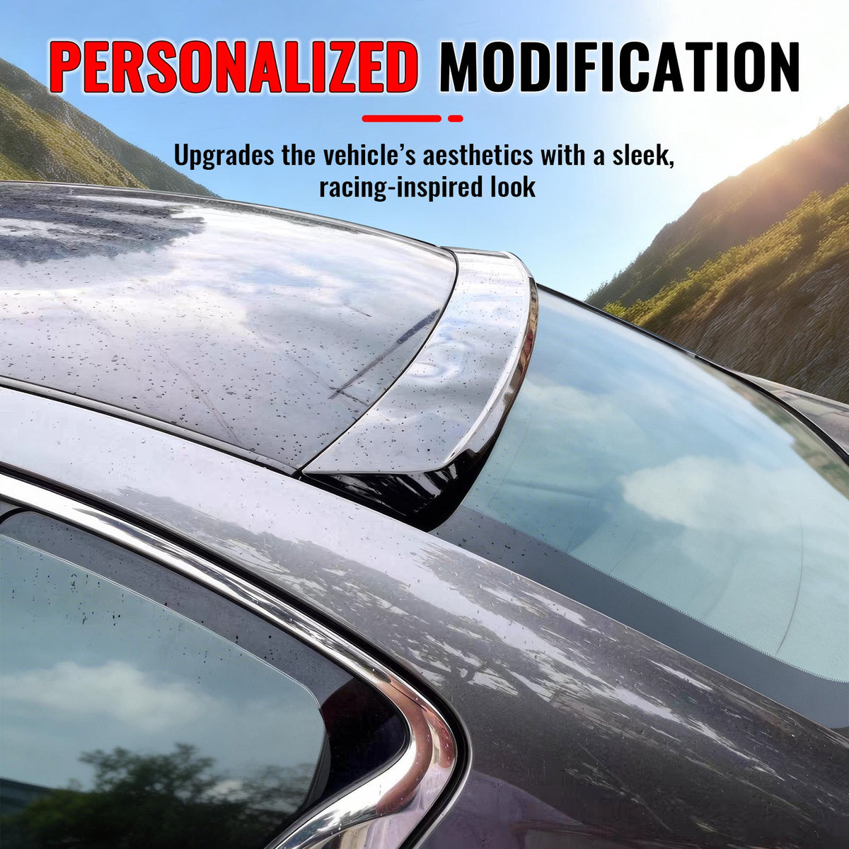 Roof Spoiler Rear Window Wing Lip for Infiniti Q50 2014-2024 Gloss Black ABS