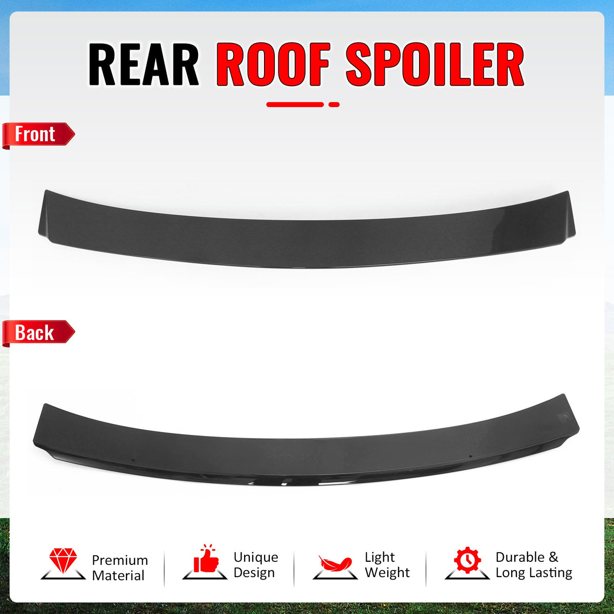 2006-2013 Lexus IS250/IS350 XE20 & 2008-2013 IS F Sedan 4-Door Rear Roof Top Window Spoiler Wing Added on OE Style Gloss Black ABS Plastic