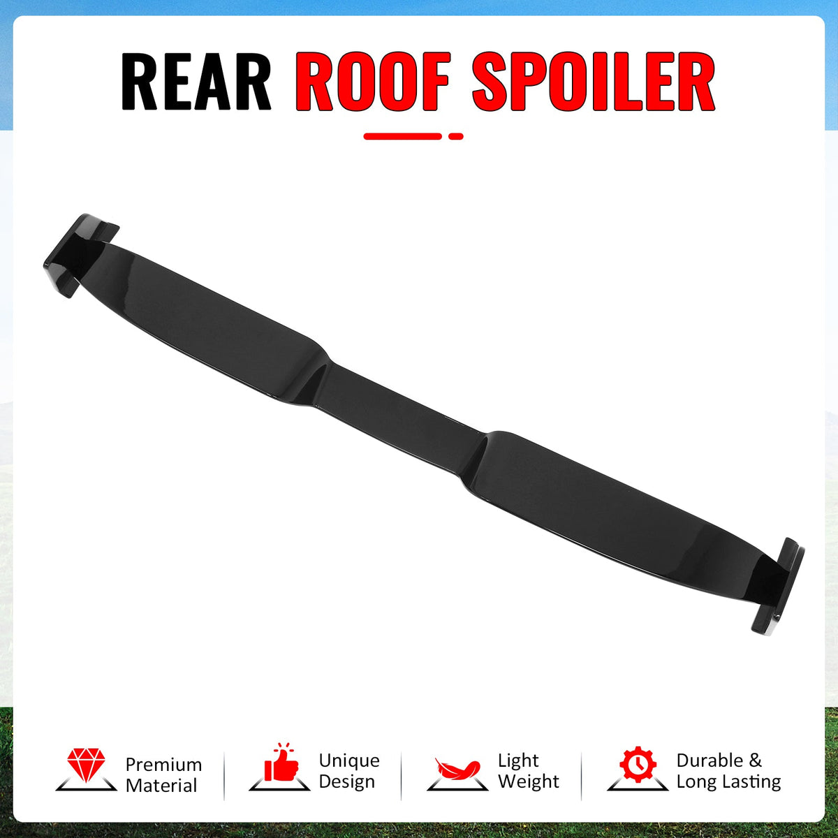 2020-2026 Land Rover Defender 90/110/13 IKON V2 Style Gloss Black ABS Rear Window Roof Spoiler Roofline Windshield Visor Wing