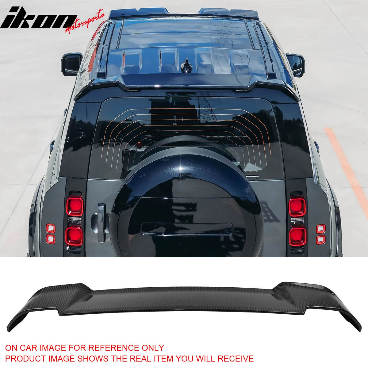 Roof Spoiler for Land Rover Defender 90 110 130 2020-2026 V Style Carbon Fiber Print ABS