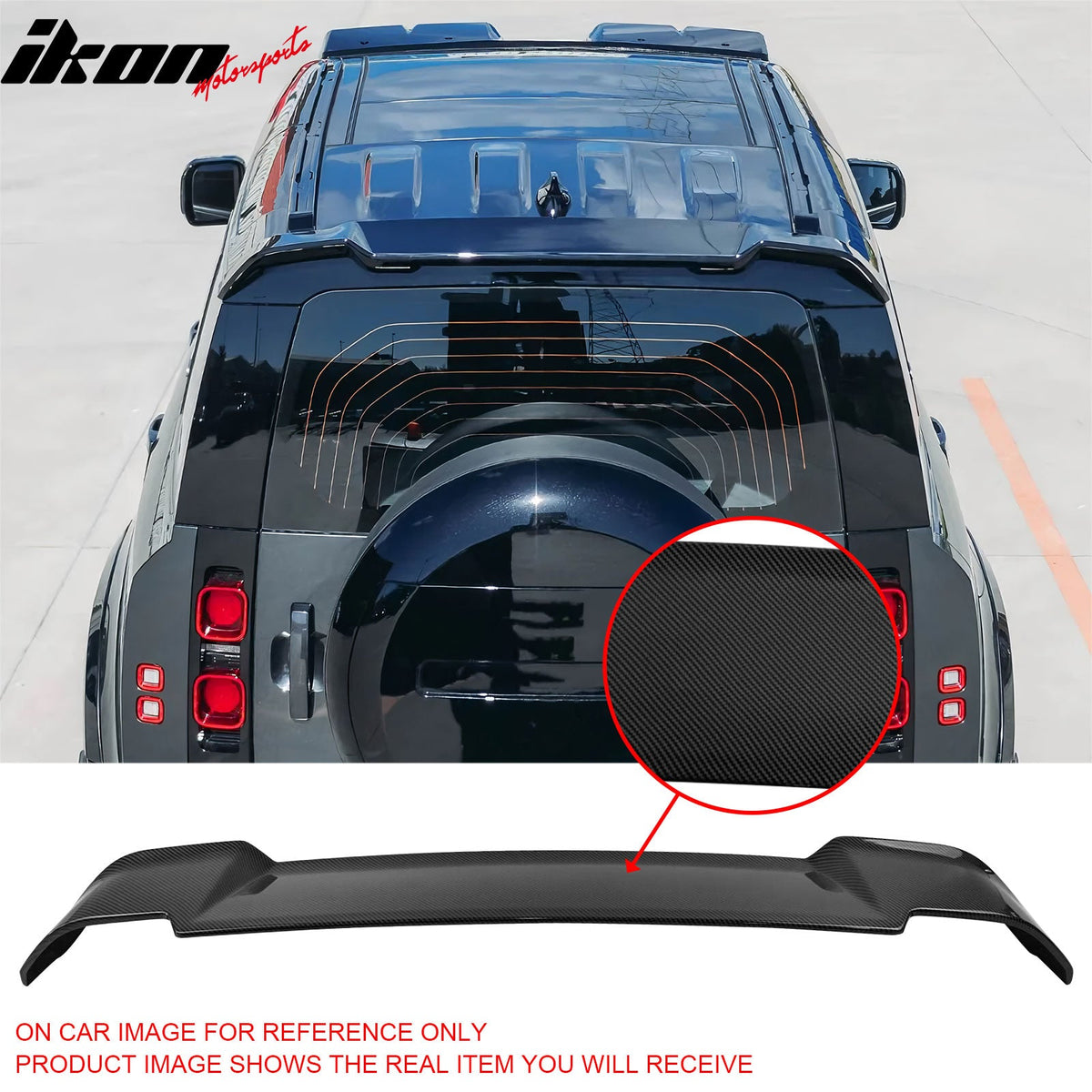 Roof Spoiler for Land Rover Defender 90 110 130 2020-2026 V Style Carbon Fiber Print ABS