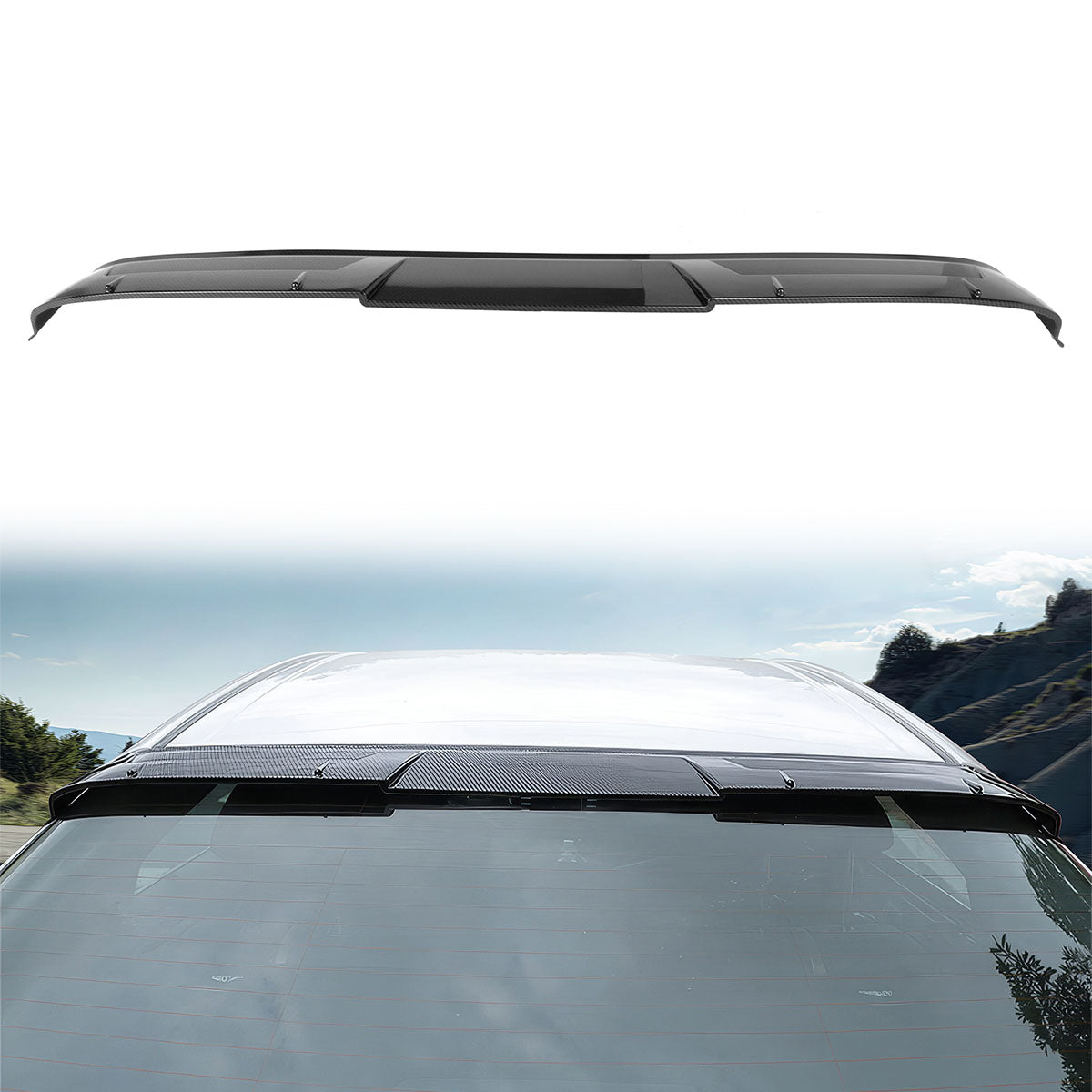 Roof Spoiler for Toyota Camry 2018-2026 IKON V2 Matte Black Primer ABS