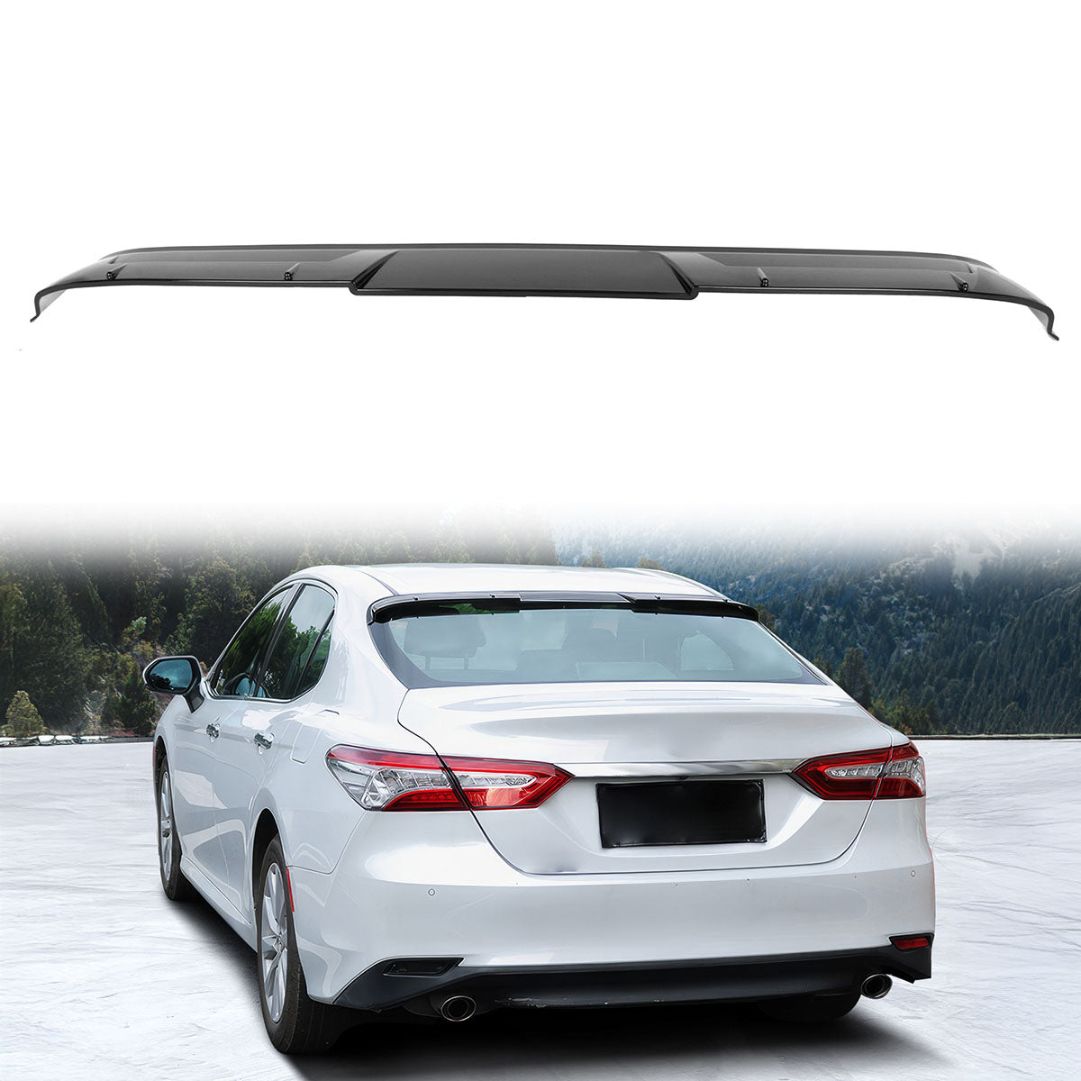 Roof Spoiler for Toyota Camry 2018-2026 IKON V2 Matte Black Primer ABS