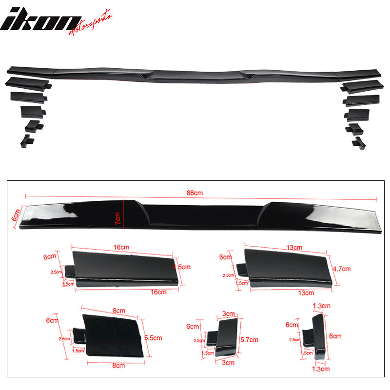 Universal Fitment Gloss Black Adjustable Rear Top Roof Spoiler Lip ABS