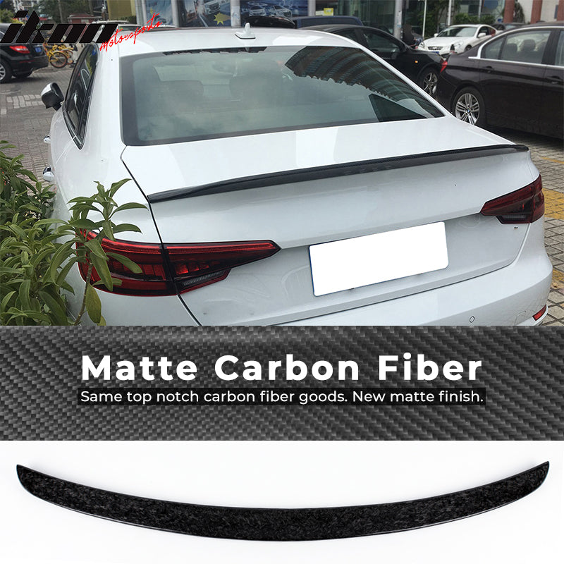 2017-2022 Audi A4 B9 S4 Style Forged Carbon Fiber Trunk Spoiler Wing