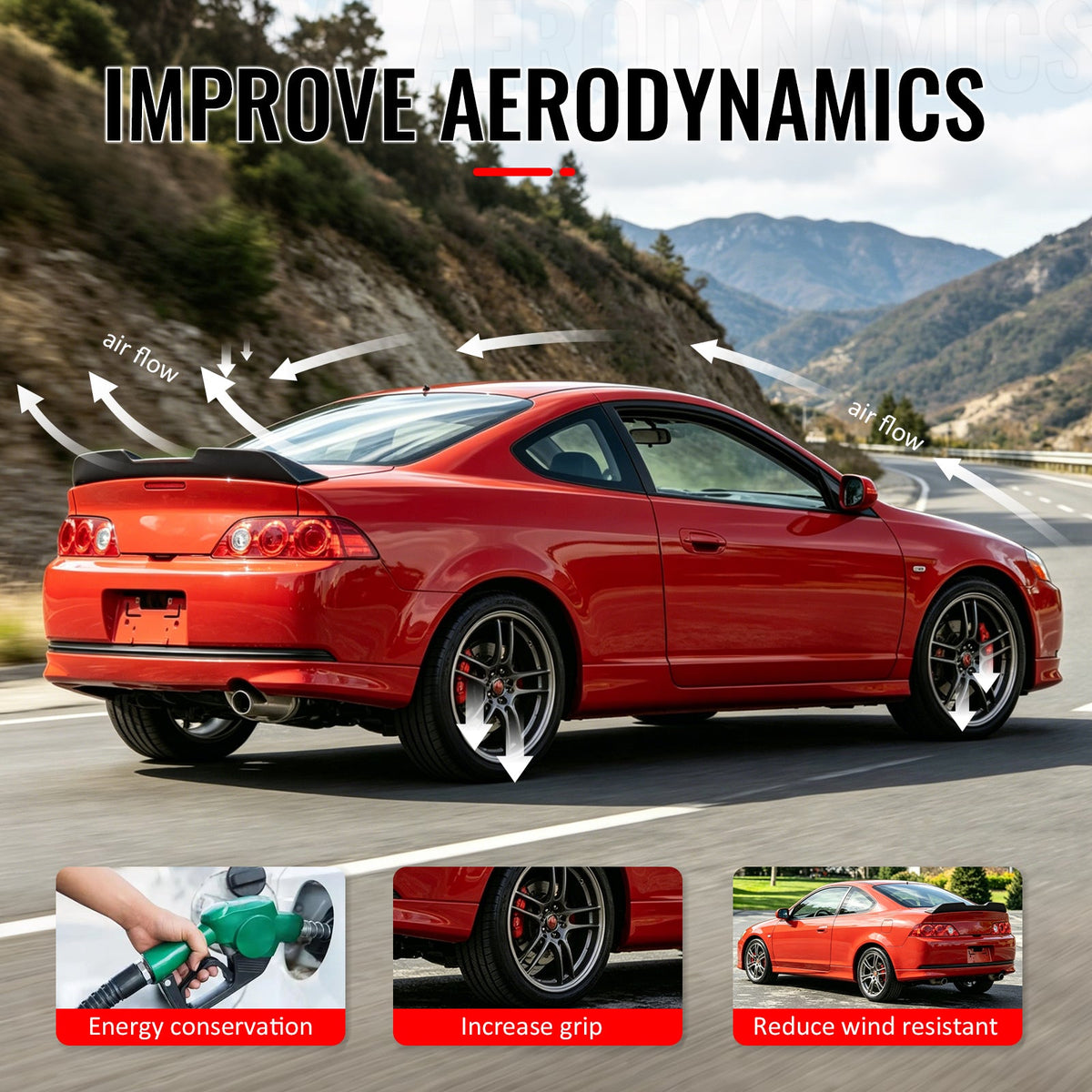 2002-2006 Acura RSX JDM Duckbill Rear Trunk Spoiler Wing Carbon Fiber Print ABS