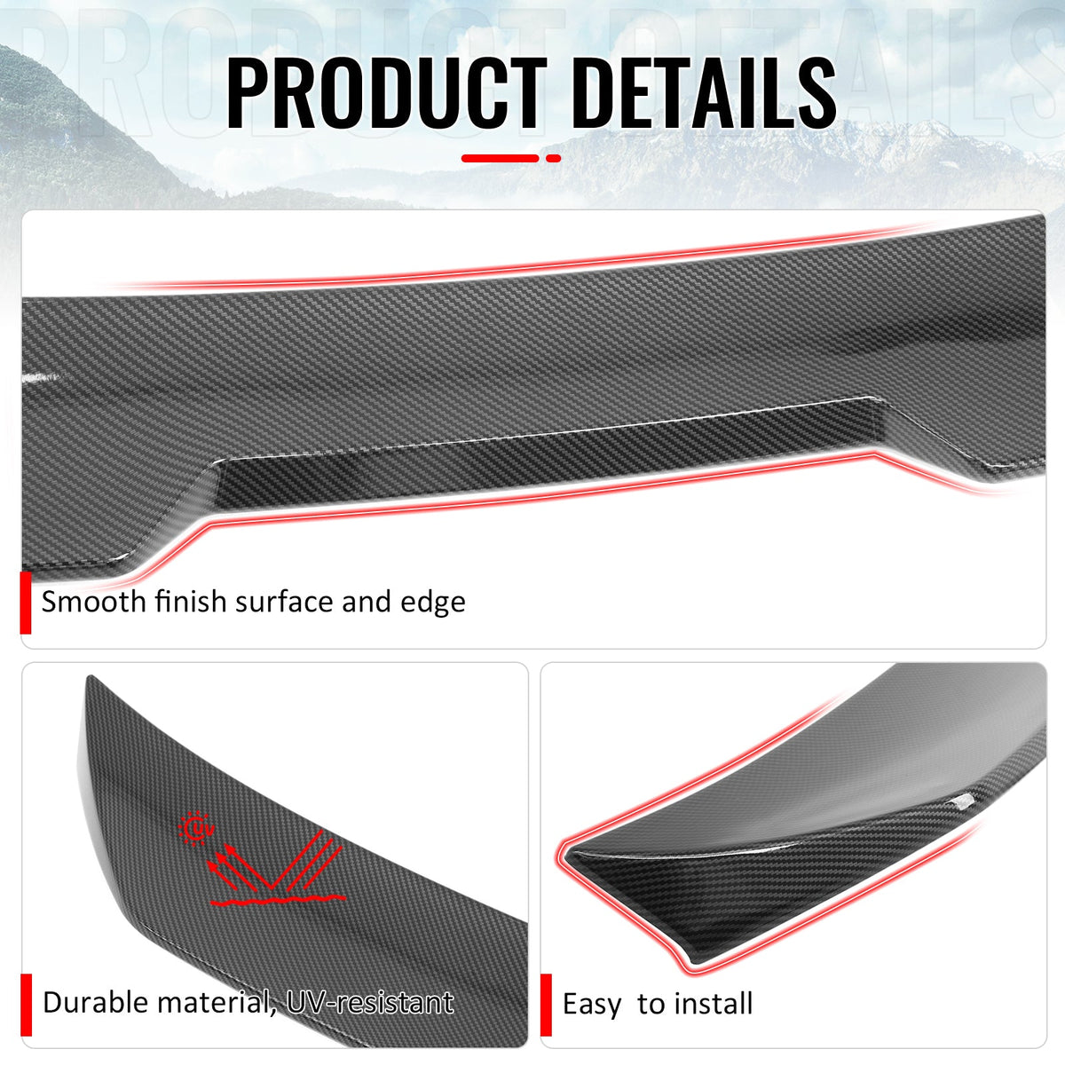 2002-2006 Acura RSX JDM Duckbill Rear Trunk Spoiler Wing Carbon Fiber Print ABS