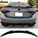 2017-2026 Alfa Romeo Giulia OE Style Rear Trunk Spoiler Wing Gloss Black ABS