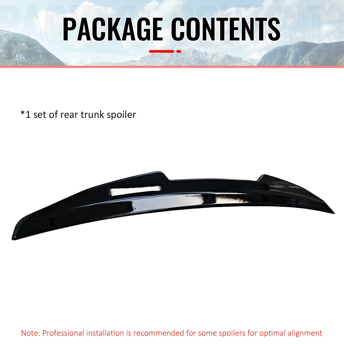 Rear Trunk Spoiler for Acura TL Sedan 4DR 2004-2008 PSM Style Gloss Black ABS