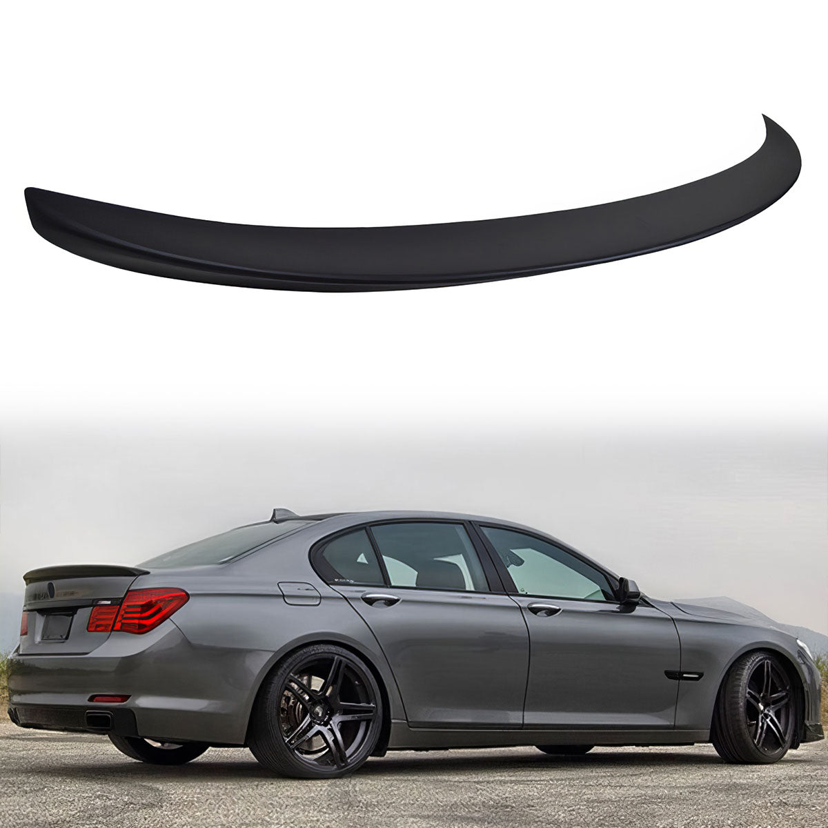 Rear Trunk Spoiler for BMW F01 7 Series 2009-2015 A Style Matte Black ABS