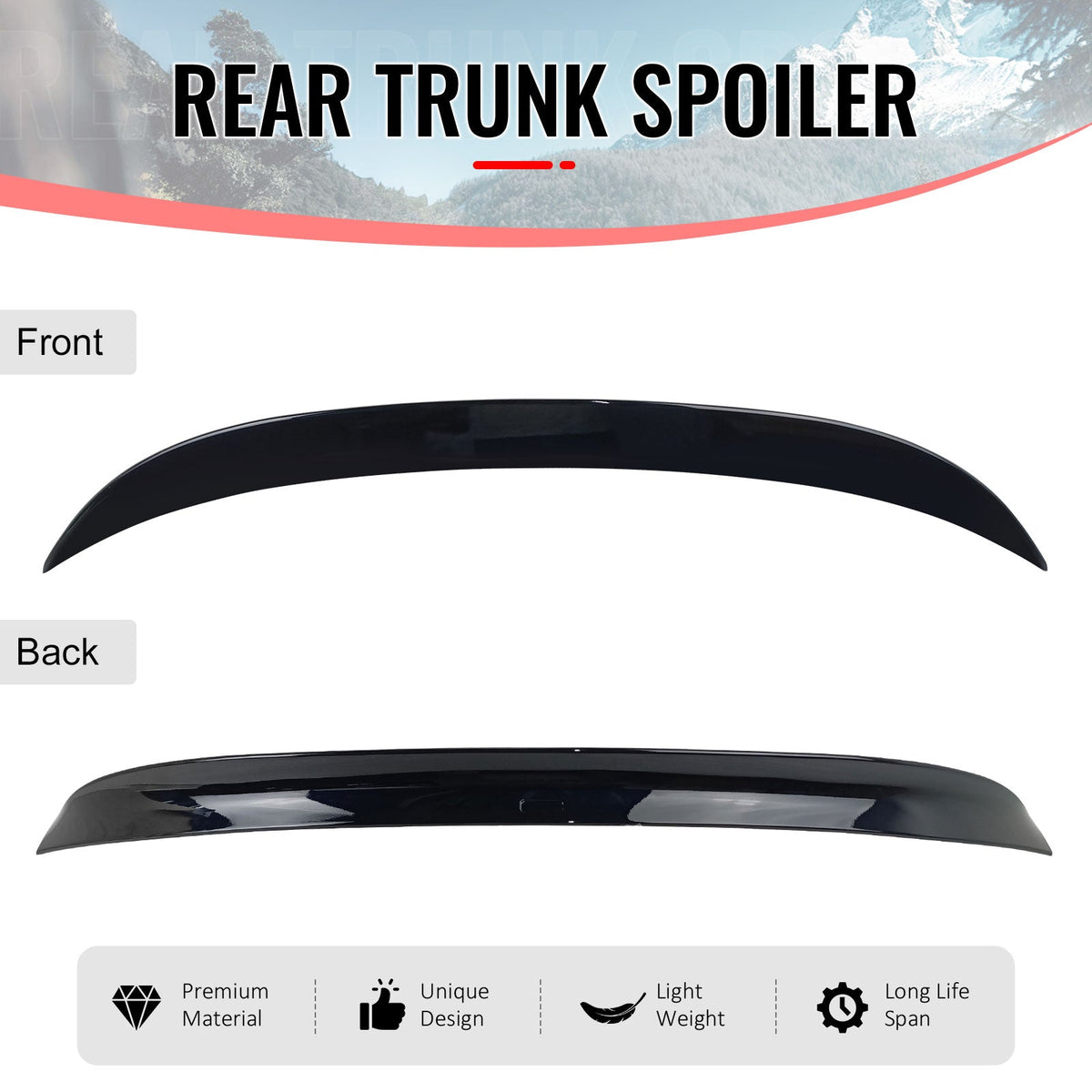Trunk Spoiler Wing for BMW F10 5 Series 2011-2017 AC Style Carbon Fiber