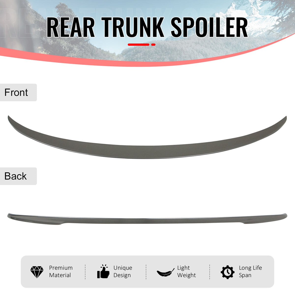 2011-2017 BMW F10 5-Series Sedan 4-Door Trunk Spoiler ABS