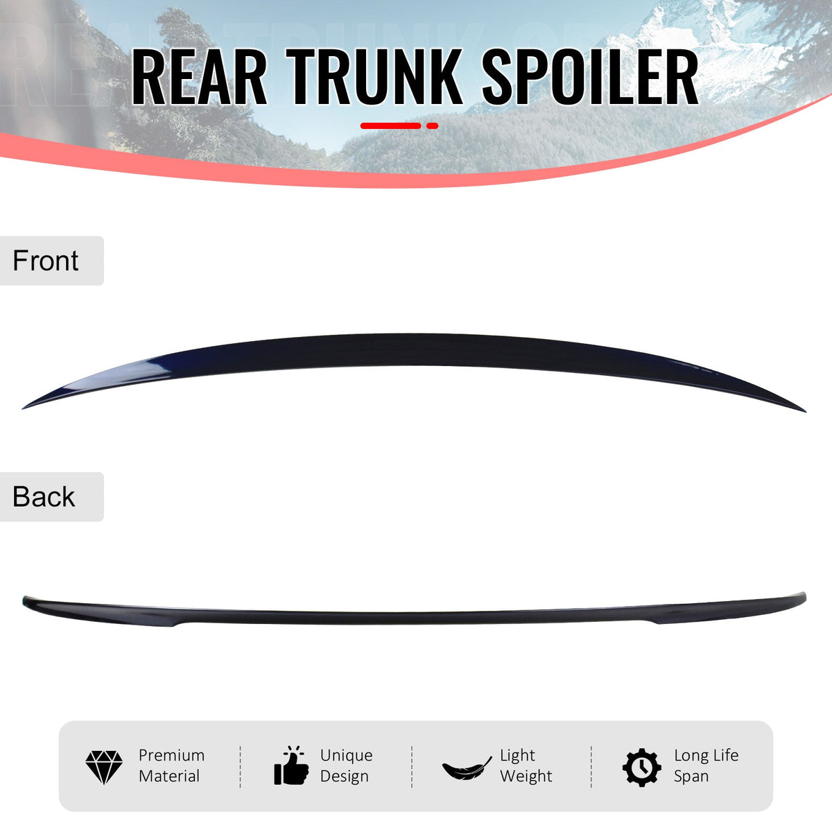 2011-2017 BMW F10 5-Series Sedan 4-Door Trunk Spoiler ABS
