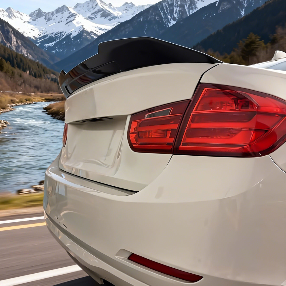 Trunk Spoiler for BMW F30 3-Series Sedan 2012-2018 PSM Carbon Fiber Print