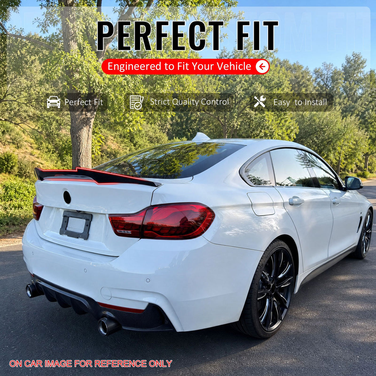 2015-2020 BMW F36 4 Series Gran Coupe M4 Style Gloss Black Trunk Spoiler ABS