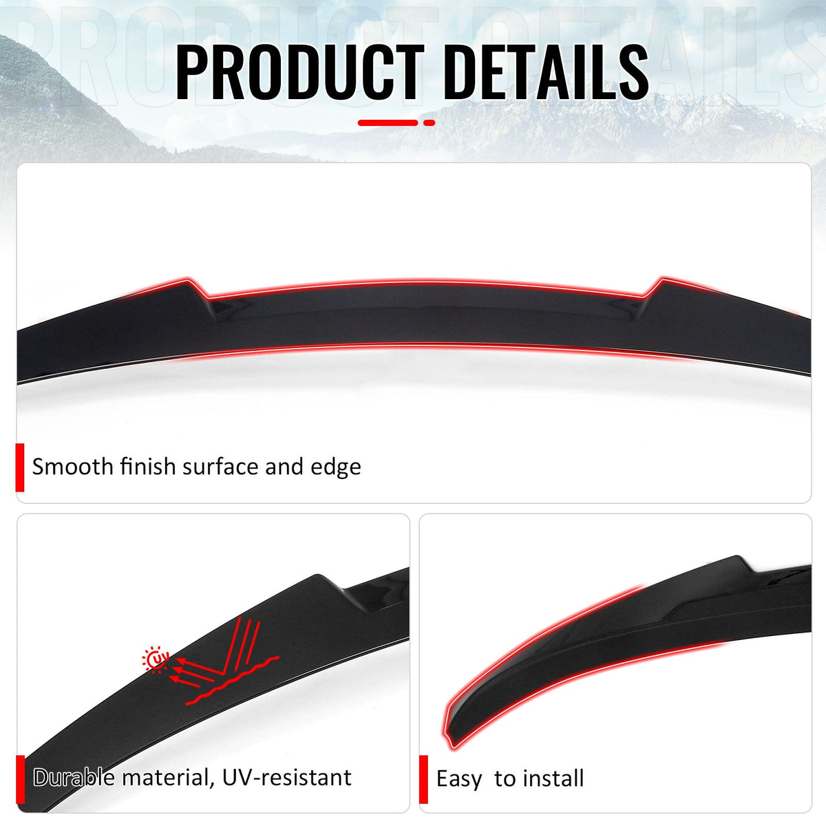 2015-2020 BMW F36 4 Series Gran Coupe M4 Style Gloss Black Trunk Spoiler ABS