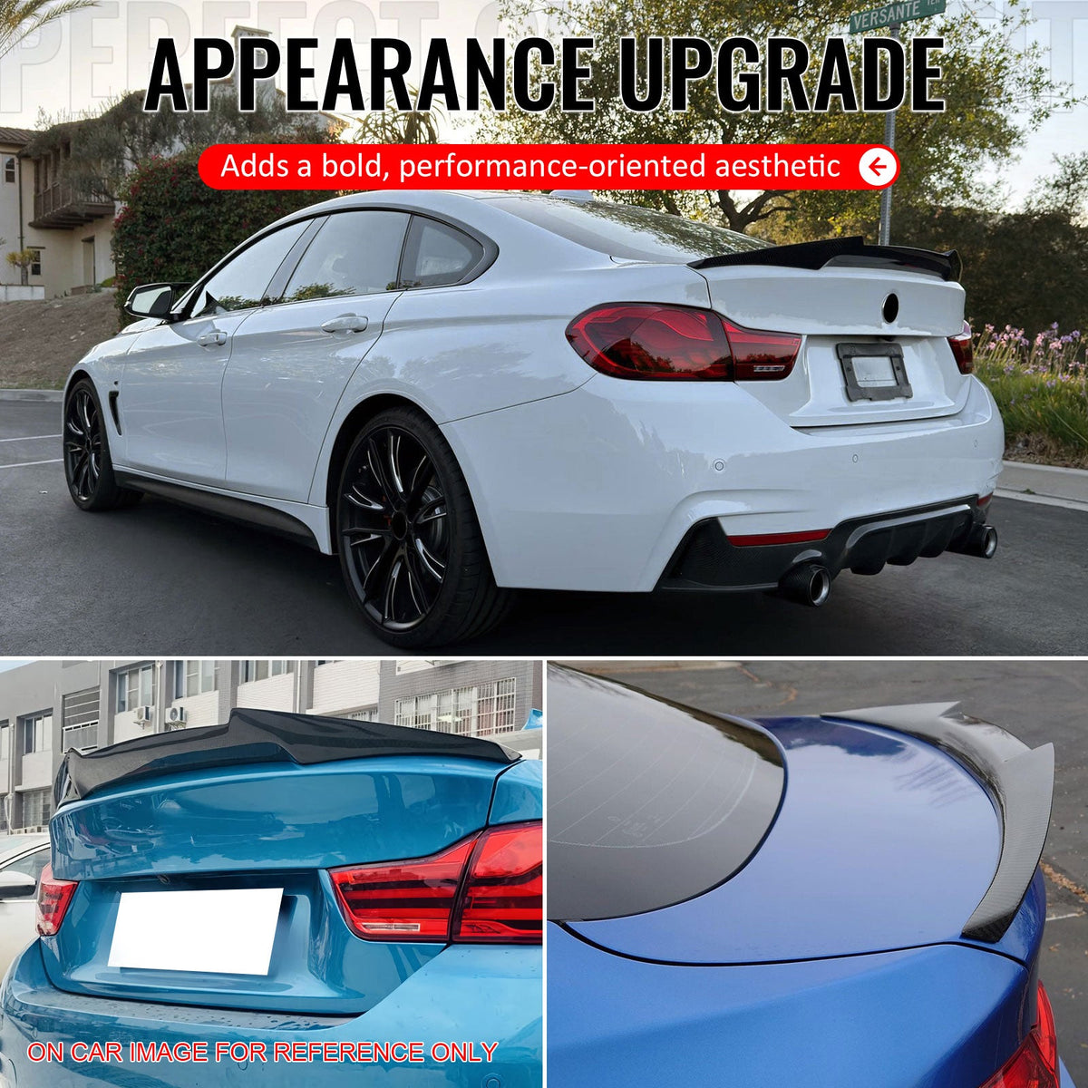 2015-2020 BMW F36 4 Series Gran Coupe M4 Style Gloss Black Trunk Spoiler ABS