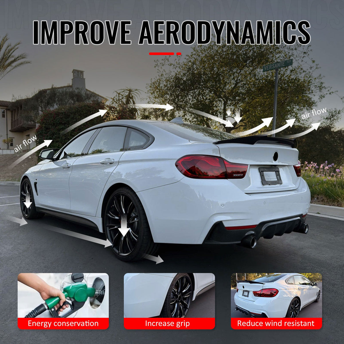 2015-2020 BMW F36 4 Series Gran Coupe M4 Style Gloss Black Trunk Spoiler ABS