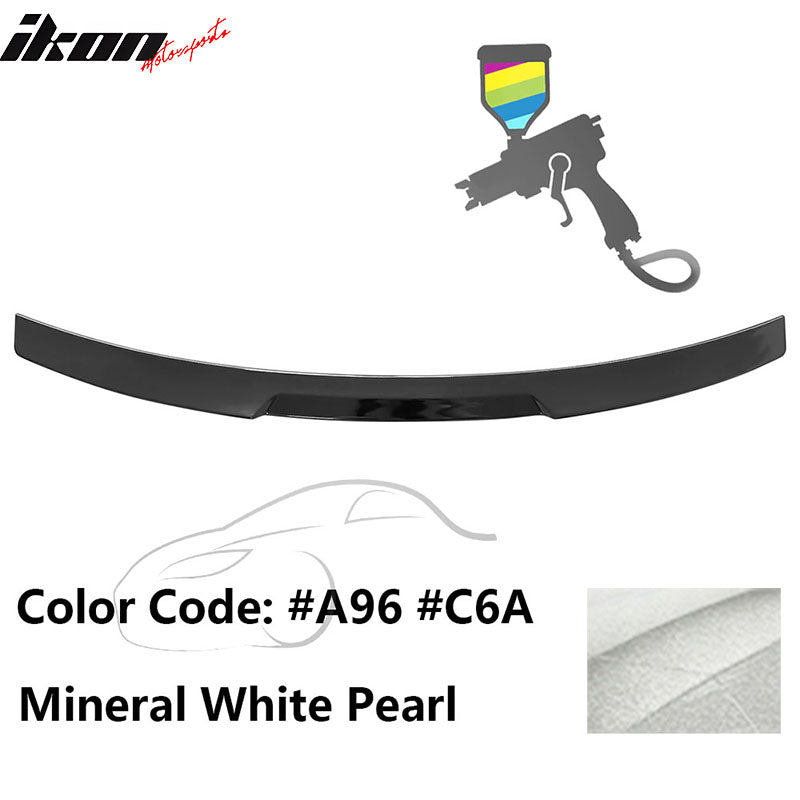 2020-2022 BMW G12 7-Series IKON Style Trunk Spoiler Painted #A96 Mineral White Pearl ABS