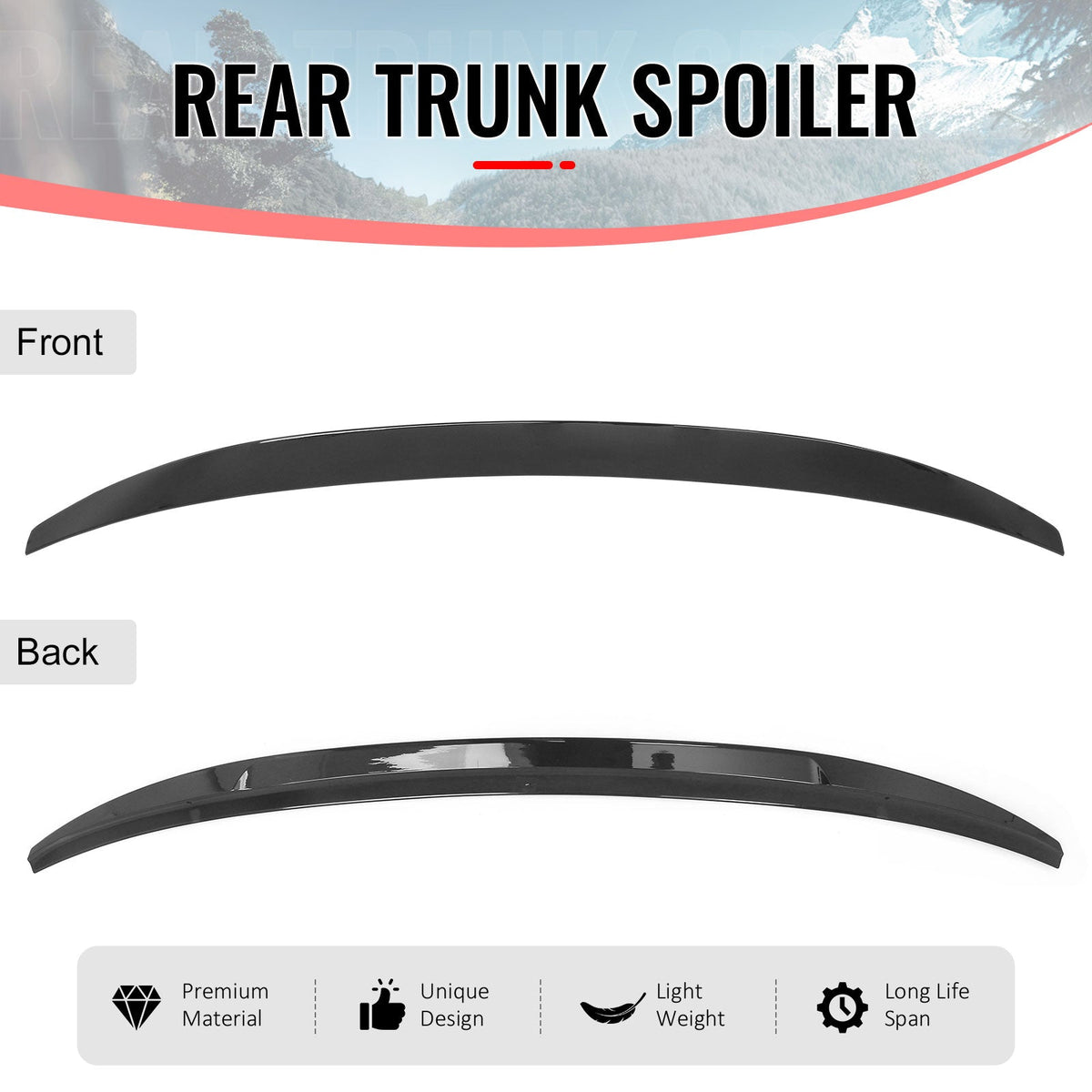 2016-2022 BMW G11 G12 7-Series & M760i IKON Style Gloss Black Trunk Spoiler ABS