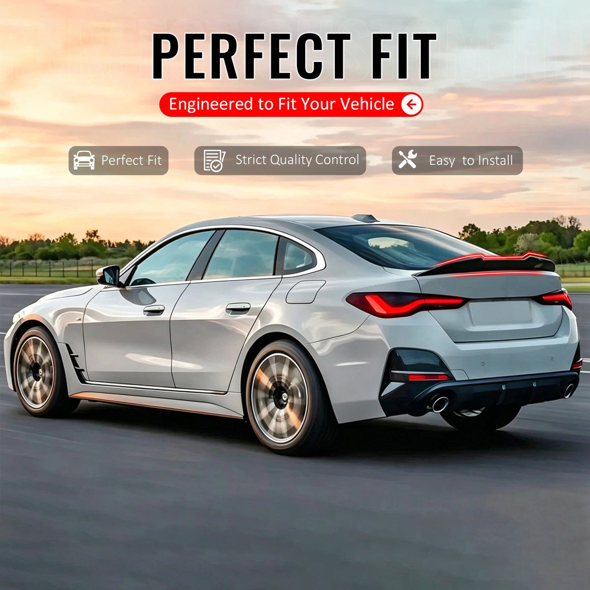 2021-2026 BMW G26 4 Series Gran Coupe i4 PSM Style Gloss Black Trunk Spoiler ABS