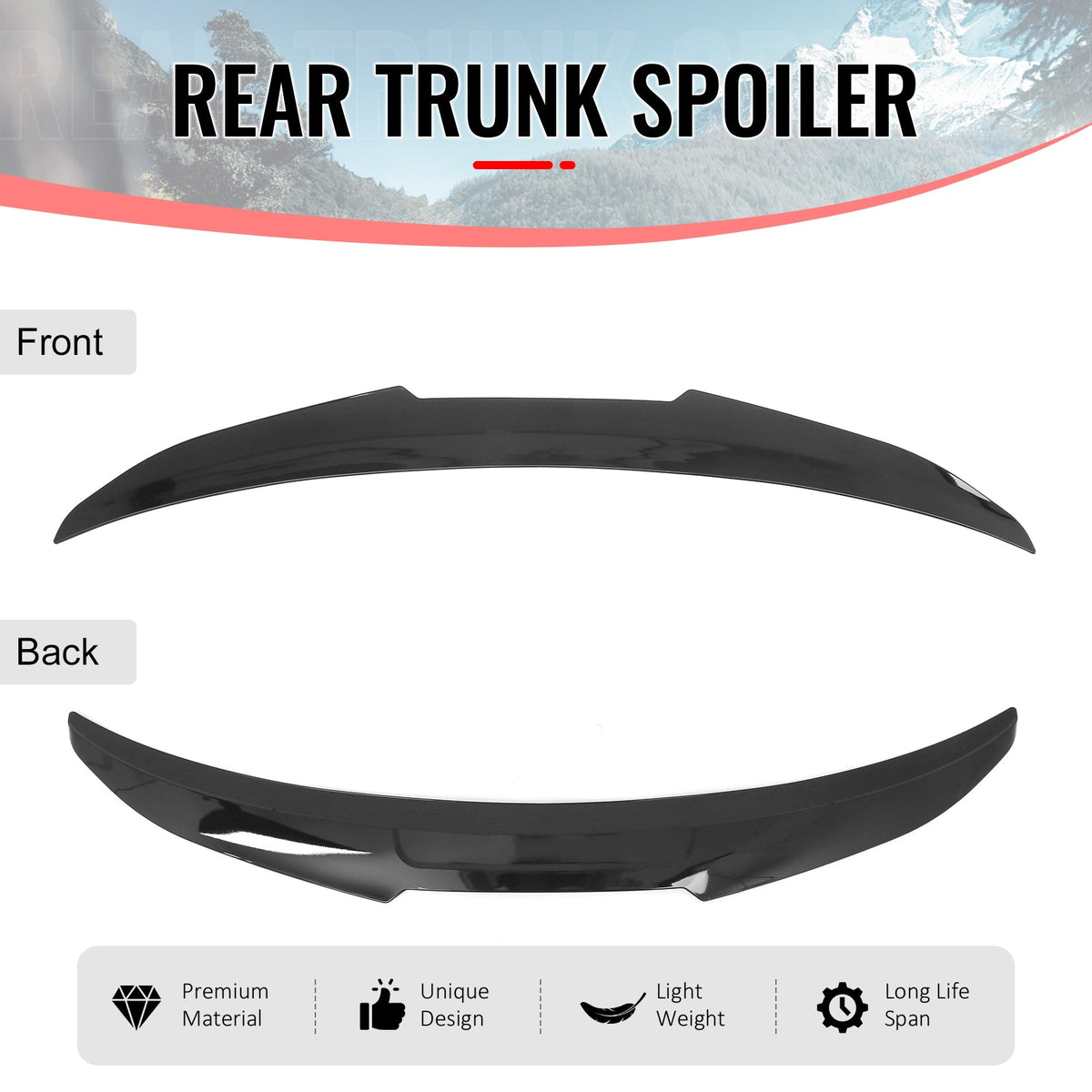 2021-2026 BMW G26 4 Series Gran Coupe i4 PSM Style Gloss Black Trunk Spoiler ABS